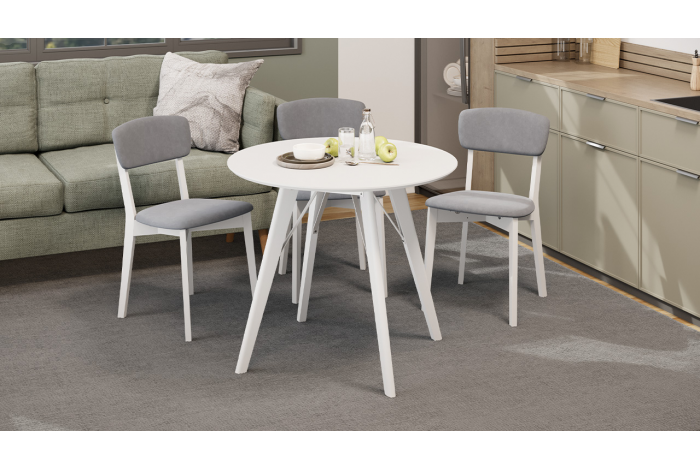 Стул «Леонардо» Тип 1 Исп.2 - F-271 Белый матовый, №234 (велюр Juicy 81 серый)