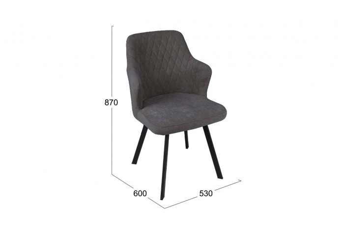 Стул поворотный «Лукас» Белый муар, Микровелюр BRENDY Graphite