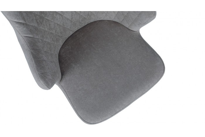 Стул поворотный «Лукас» Белый муар, Микровелюр BRENDY Grey