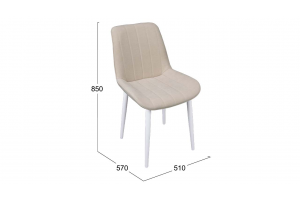 Стул Мартин Белый муар, Велюр Megen 6 (бежевый)