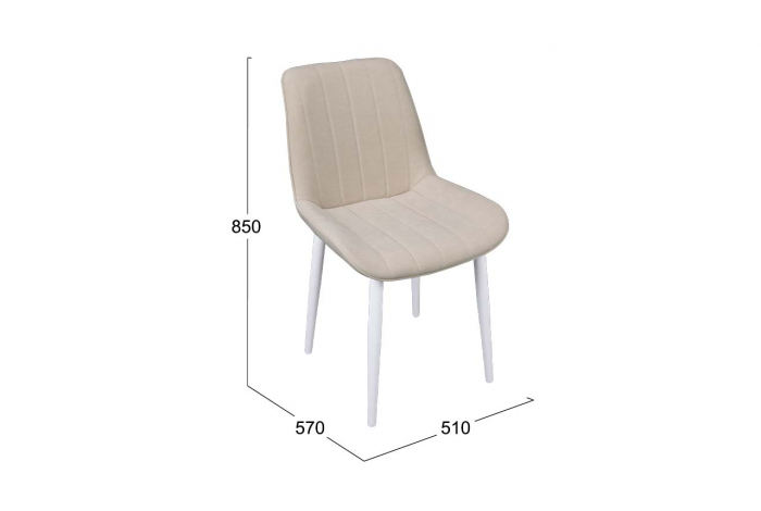 Стул «Мартин» Белый муар, Велюр Megen 6 (бежевый)