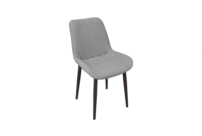 Стул «Мартин» Черный муар, Велюр Megen 24 (серый)