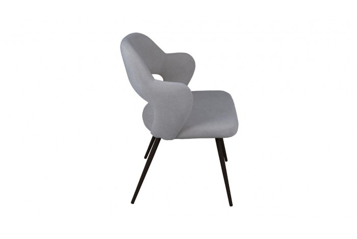 Стул «Сиэтл» Черный муар, Велюр DREAM Grey (серый)