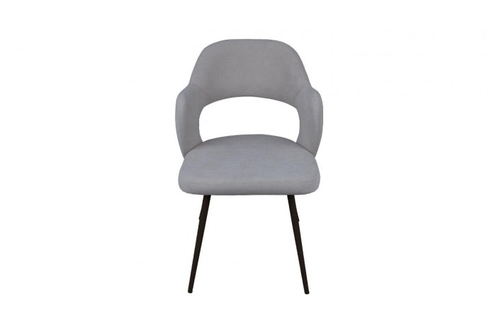 Стул «Сиэтл» Черный муар, Велюр DREAM Grey (серый)