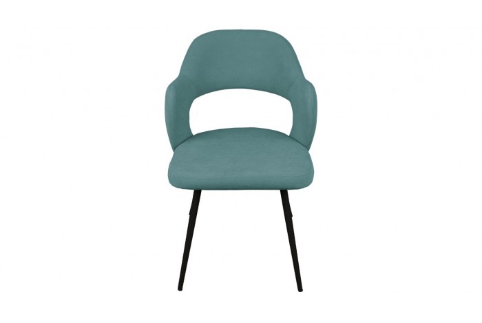 Стул «Сиэтл» Черный муар, Велюр DREAM Mint (бирюзовый)