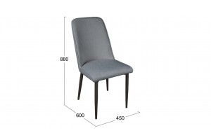 Стул Шарли Черный муар, Микровелюр BRENDY Grey