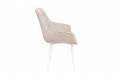 Стул «Шато» (конус Т2) Белый муар, Велюр DREAM Beige (бежевый)
