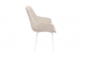 Стул Шато (конус Т2) Белый муар, Велюр DREAM Beige (бежевый)