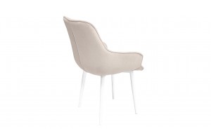 Стул Шато (конус Т2) Белый муар, Велюр DREAM Beige (бежевый)