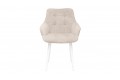 Стул «Шато» (конус Т2) Белый муар, Велюр DREAM Beige (бежевый)