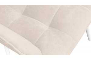 Стул Шато (конус Т2) Белый муар, Велюр DREAM Beige (бежевый)