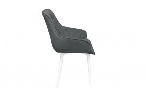 Стул Шато (конус Т2) Белый муар, Велюр DREAM Grafit (темно-серый)