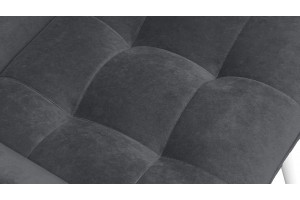 Стул Шато (конус Т2) Белый муар, Велюр DREAM Grafit (темно-серый)