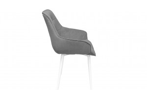 Стул Шато (конус Т2) Белый муар, Велюр DREAM Grey (серый)