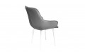 Стул «Шато» (конус Т2) Белый муар, Велюр DREAM Grey (серый)