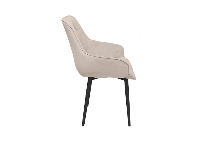 Стул «Шато» (конус Т2) Черный муар, Велюр DREAM Beige (бежевый)
