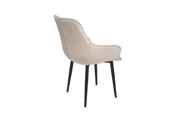 Стул «Шато» (конус Т2) Черный муар, Велюр DREAM Beige (бежевый)