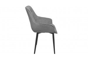 Стул Шато (конус Т2) Черный муар, Велюр DREAM Grey (серый)