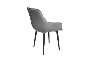 Стул Шато (конус Т2) Черный муар, Велюр DREAM Grey (серый)