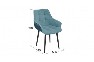 Стул Шато (конус Т2) Черный муар, Велюр DREAM Mint (бирюзовый)
