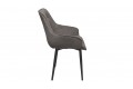 Стул «Шато» (конус Т2) Черный муар, Велюр DREAM Stone (серо-коричневый)