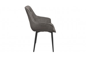 Стул Шато (конус Т2) Черный муар, Велюр DREAM Stone (серо-коричневый)
