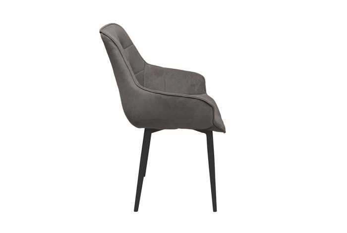Стул «Шато» (конус Т2) Черный муар, Велюр DREAM Stone (серо-коричневый)